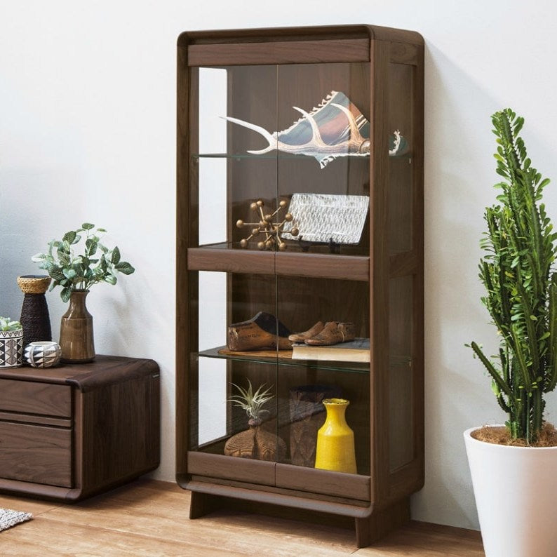 Slender Substantial - Cabinet Noyer L67cm x P36cm x H149cm