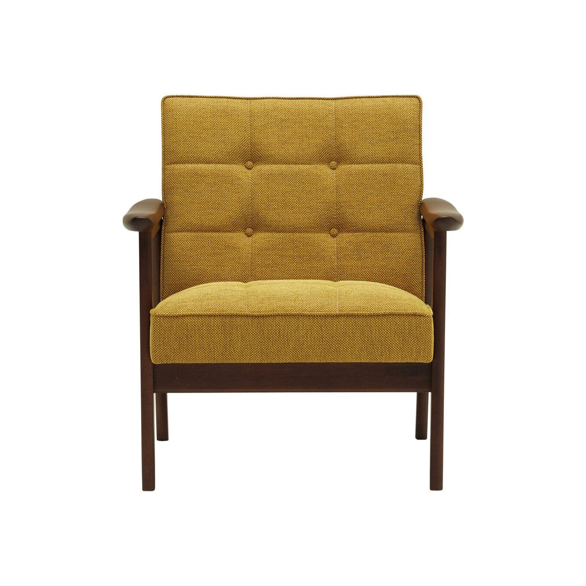 Chaise une place jaune moutarde