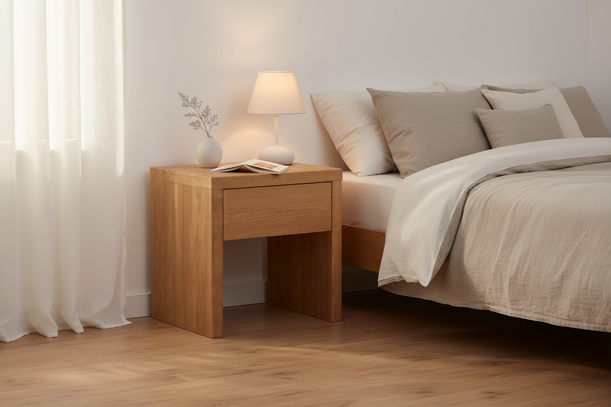 Bedside Cabinet in Scandinavian Bedroom